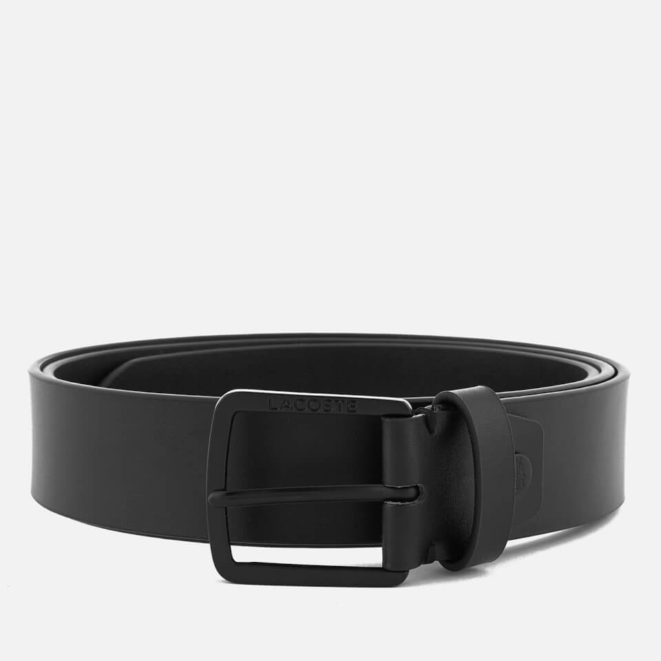 Lacoste Men's Classic Logo Embossed Buckle Belt - 110cm - Black
