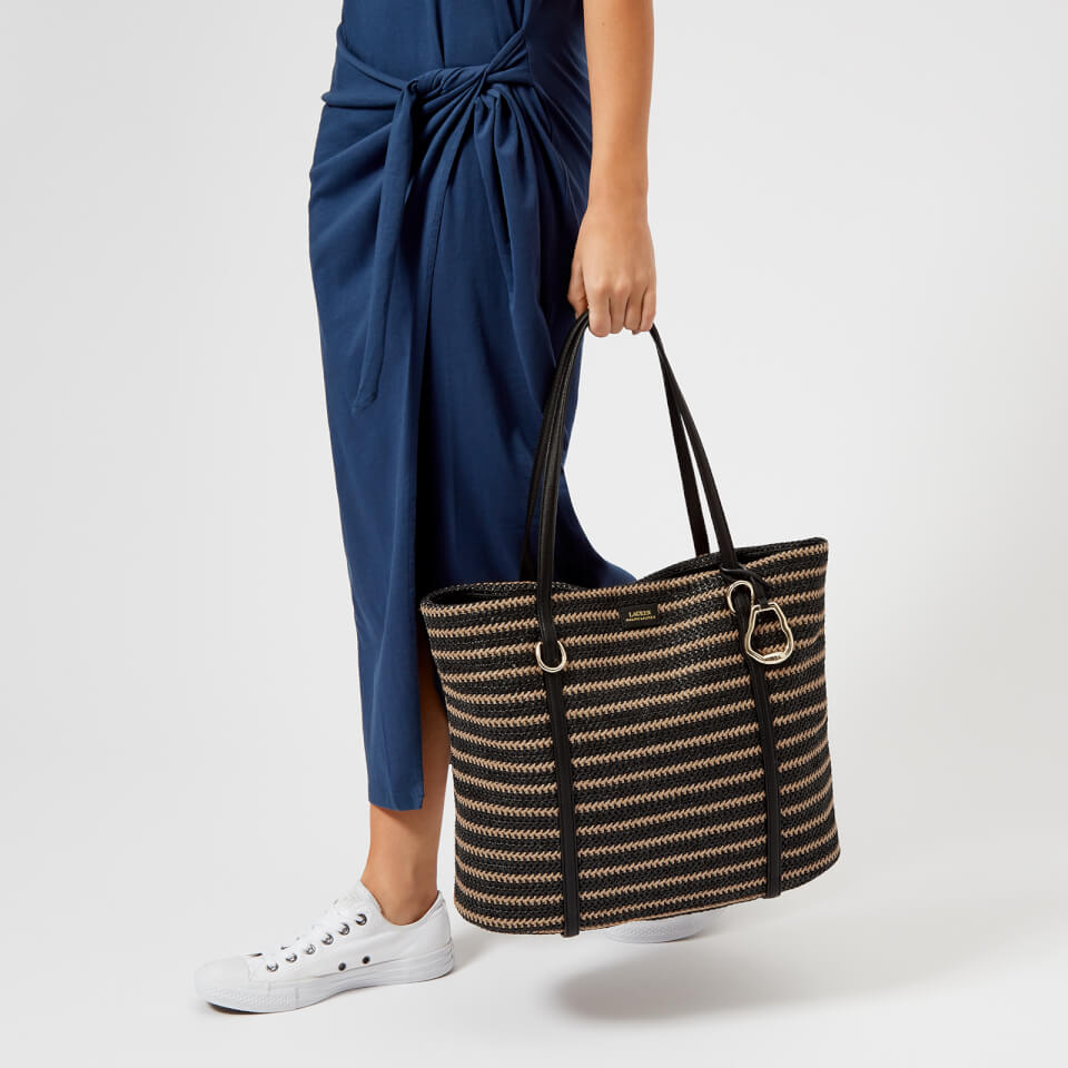 Lauren Ralph Lauren Women's Langdon Tote Bag - Natural/Black Stripe