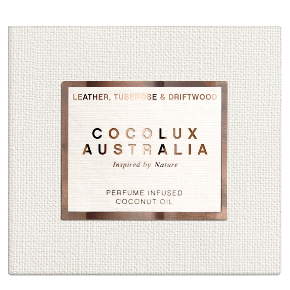 Cocolux Australia Leather, Tuberose and Driftwood Sol Copper Candle 225g