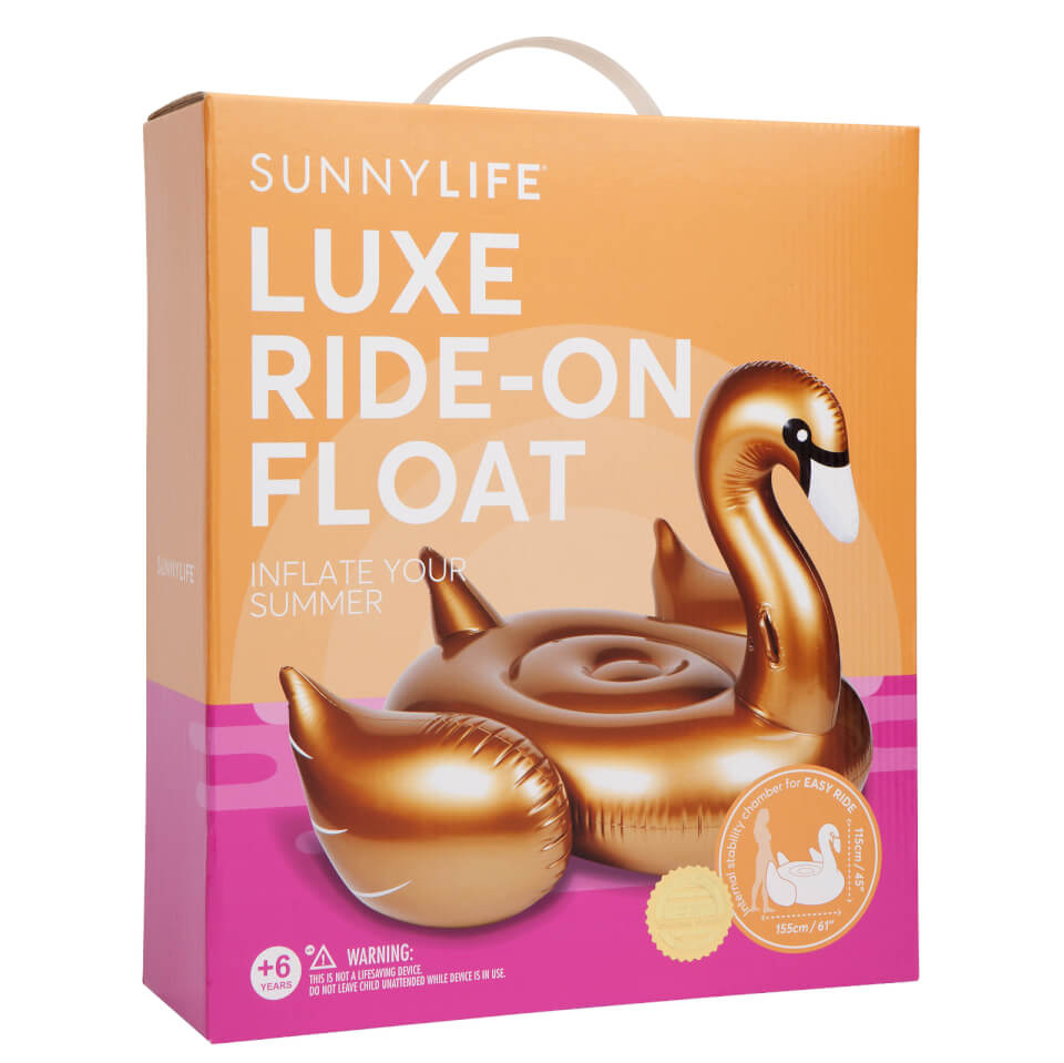 Sunnylife Ride-On Gold Swan Float