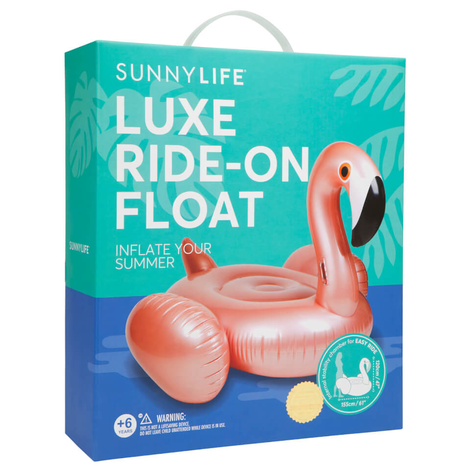 Sunnylife Ride-On Luxe Rose Gold Flamingo Float