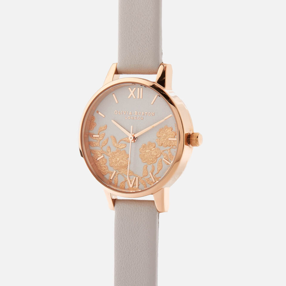 Olivia Burton Women's Lace Detail Watch - Blush/Rose Gold