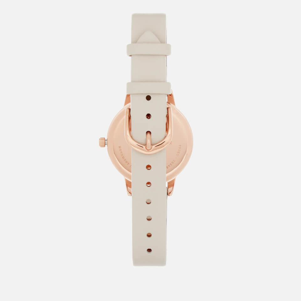 Olivia Burton Women's Busy Bees Floral Watch - Nude & Rose Gold