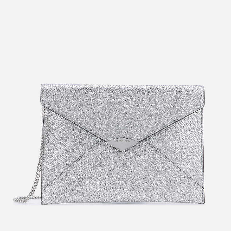 MICHAEL MICHAEL KORS Women's Large Soft Envelope Clutch Bag - Silver