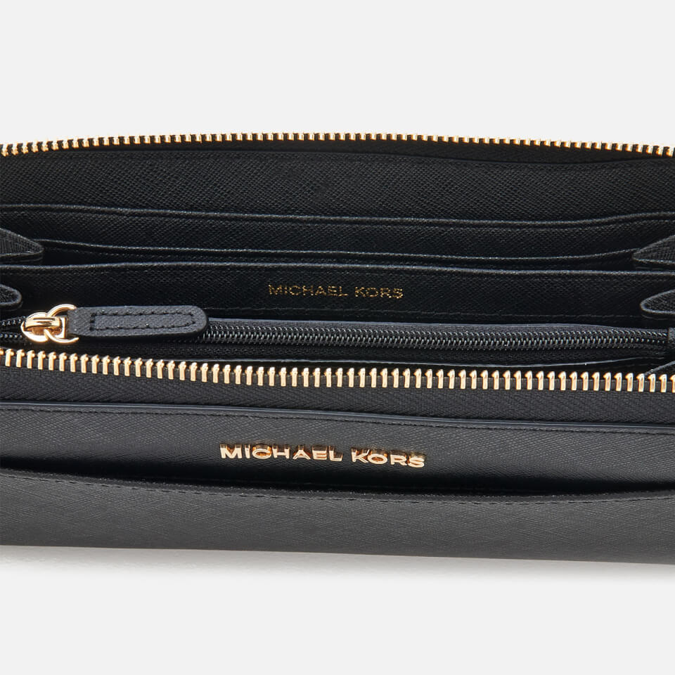 MICHAEL Michael Kors Women's Money Pieces Pocket Zip Around Continental Purse - Black
