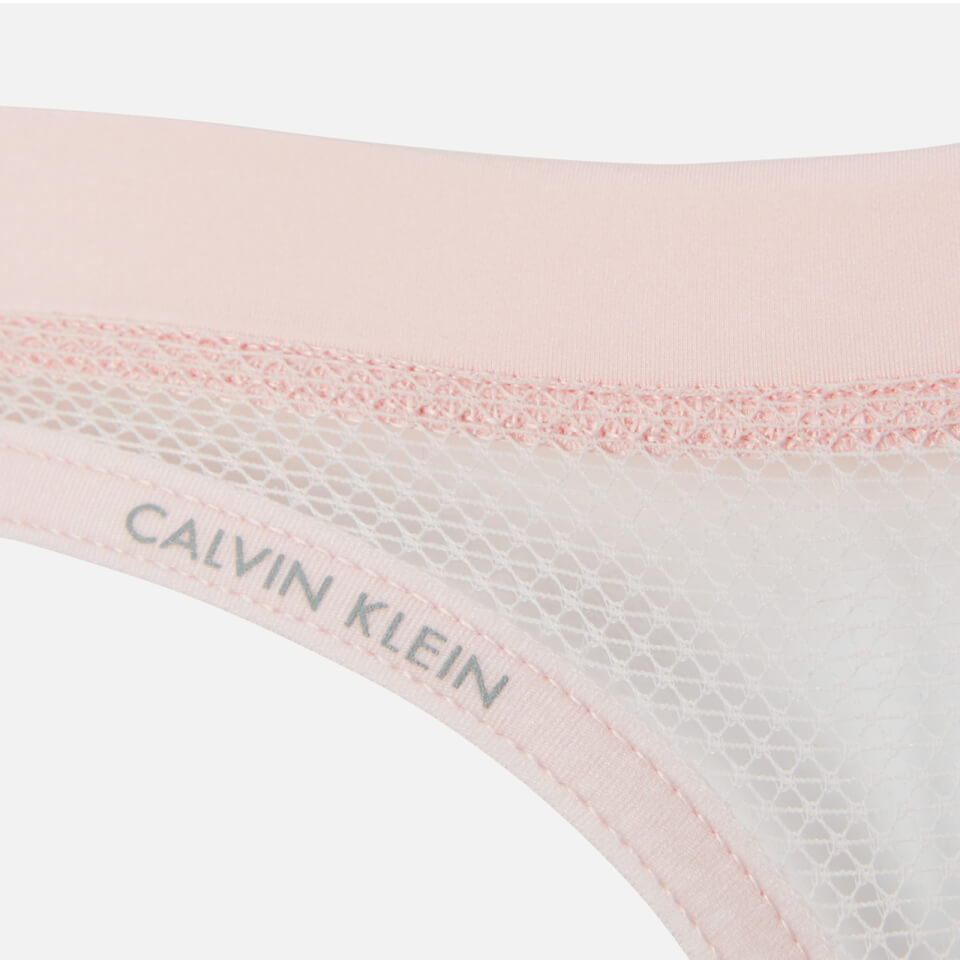 Calvin Klein Women's Mesh Thong - Pink