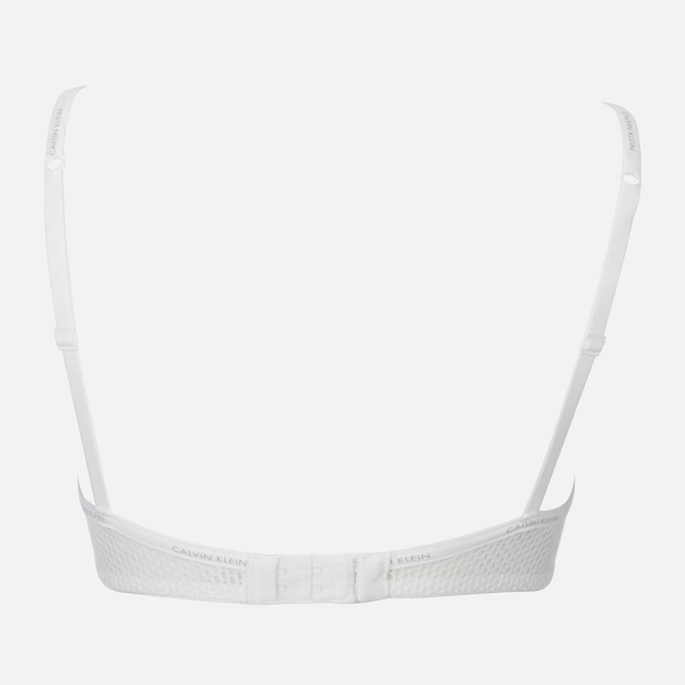 Calvin Klein Women's Logo Trim Lightly Lined Triangle Bra - White