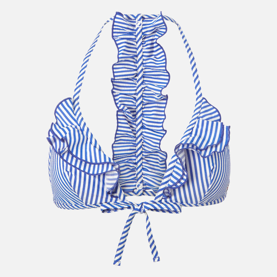 Tommy Hilfiger Women's Frill Bikini Top - Blue