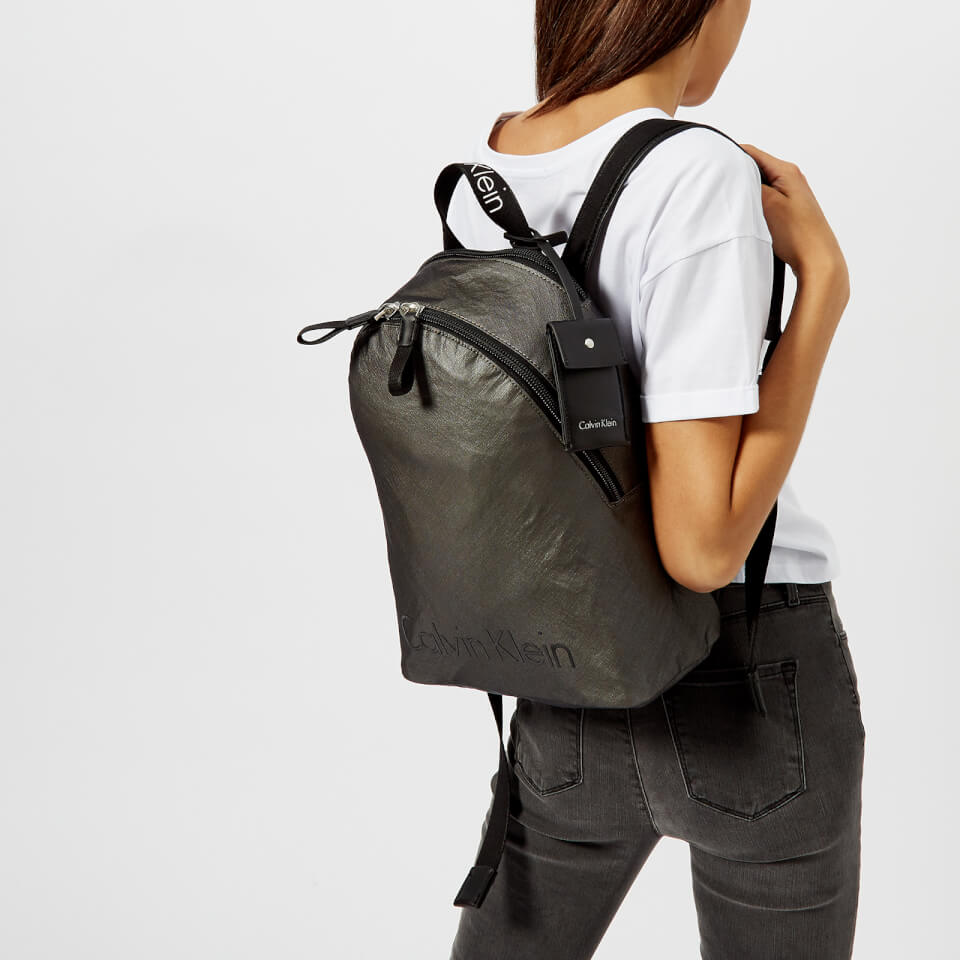 Calvin Klein Women's City Nylon Backpack - Dark Metallic