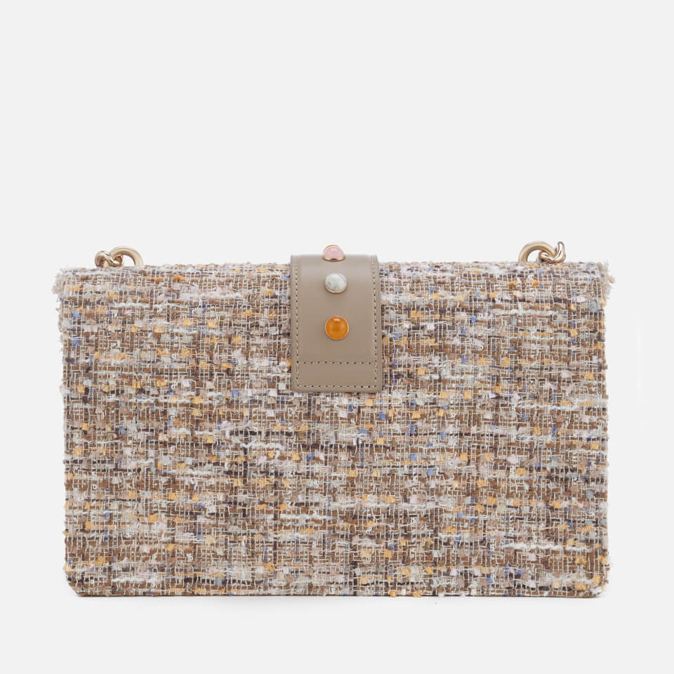 Pinko Women s Love Boucle Lurex Cross Body Bag Cream