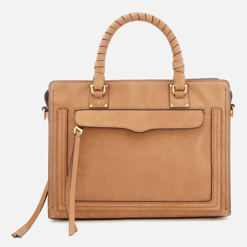 Rebecca Minkoff Women s Bree Medium Top Zip Satchel Almond