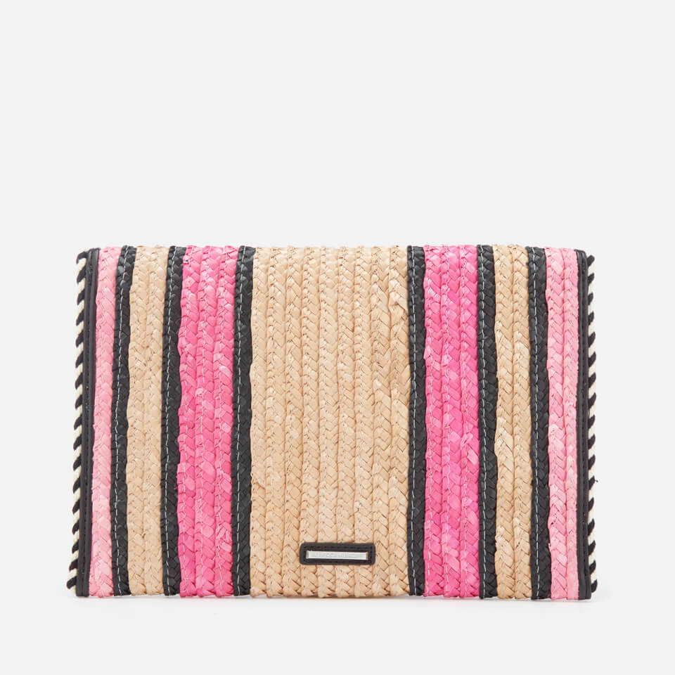 Rebecca Minkoff Women's Straw Leo Clutch - Pink Multi