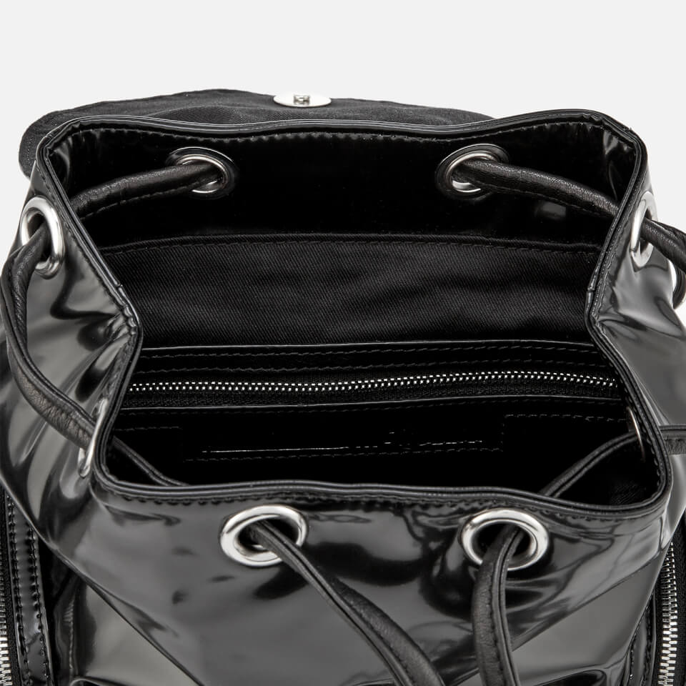 McQ Alexander McQueen Women's Mini Conv Vinyl Drawstring Bag - Black