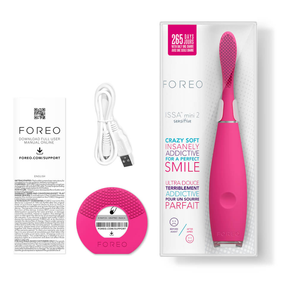 FOREO ISSA™ Mini 2 Sensitive Sonic Silicone Toothbrush - Wild Strawberry