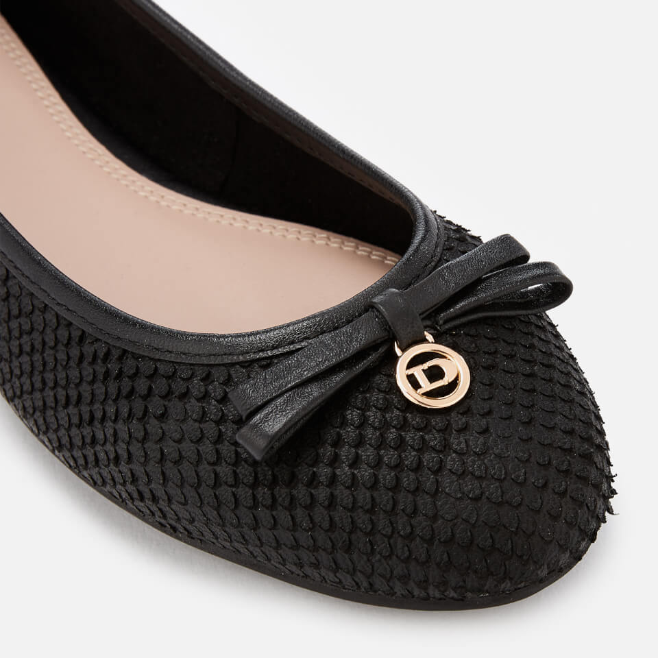 Dune Women s Harps Leather Ballet Flats Black Allsole
