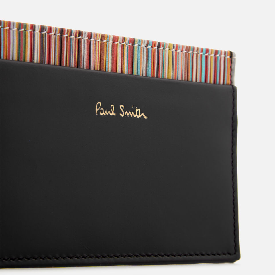Paul Smith Accessories Men's Stripe Detail Credit Card Case - Black