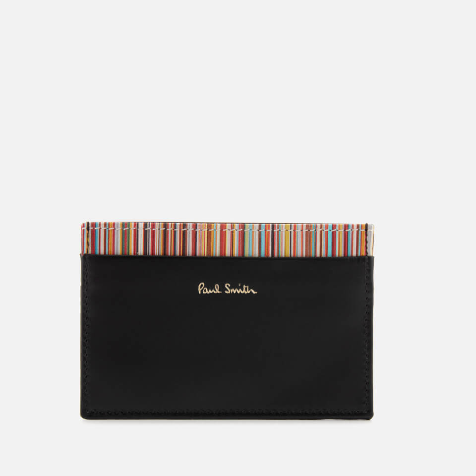 Paul Smith Accessories Men's Stripe Detail Credit Card Case - Black