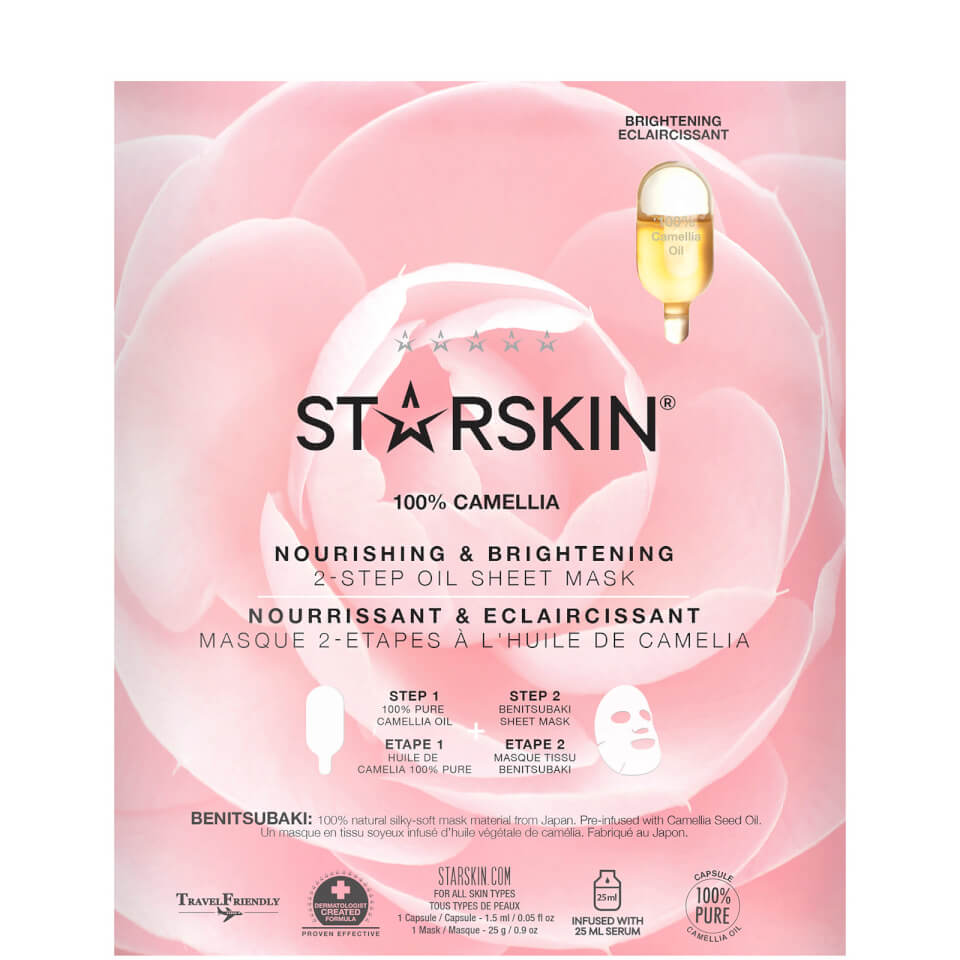 STARSKIN 100% Camellia 2-Step Oil Sheet Mask - Nourishing and Brightening