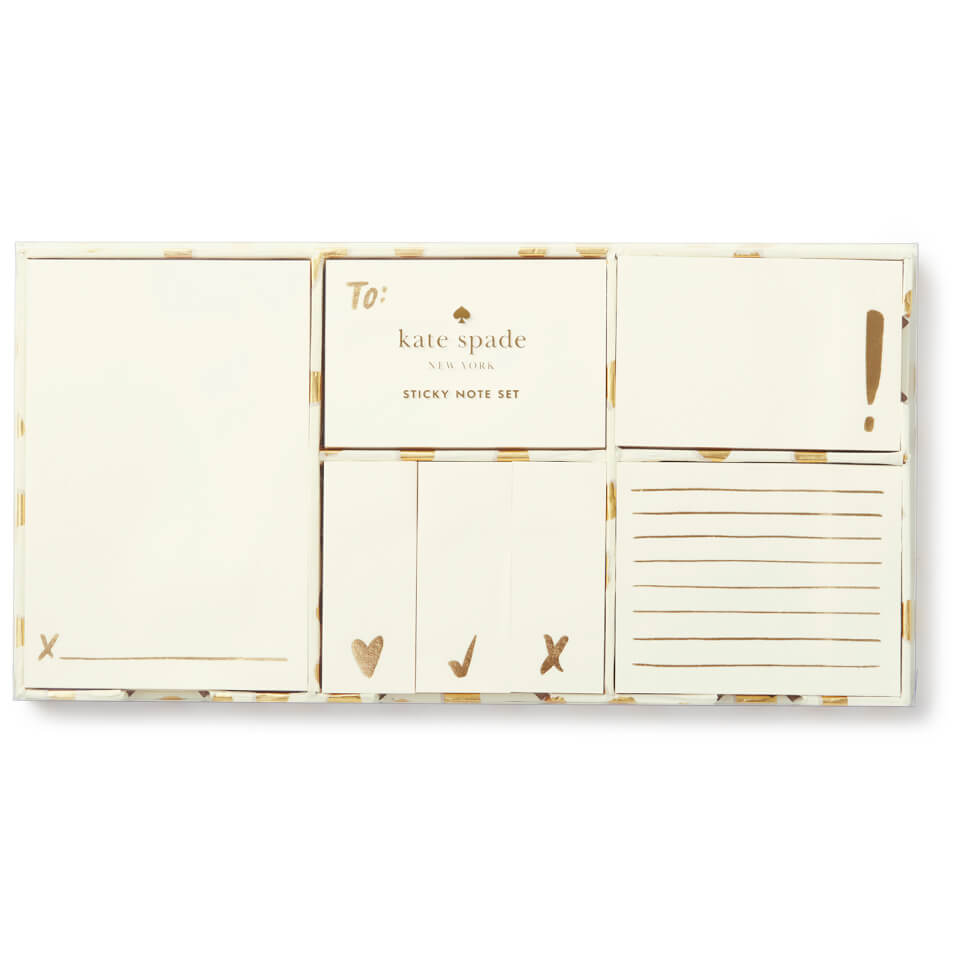 Kate Spade Sticky Note Set - Flamingo Gold Dot