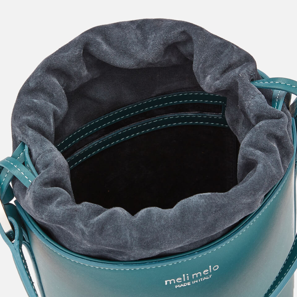 Meli Melo Santina Mini Blue Leather Bucket Bag