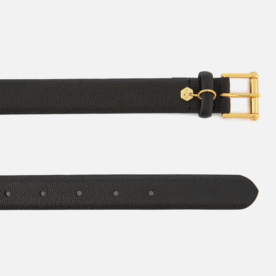 Lauren Ralph Lauren Women's Endbar Embossed Leather Belt - Black