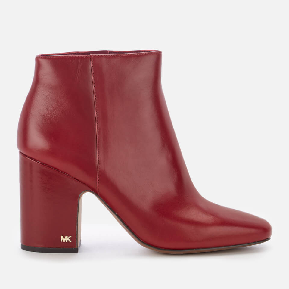 MICHAEL MICHAEL KORS Women s Elaine Leather Heeled Ankle Boots Mulberry Allsole