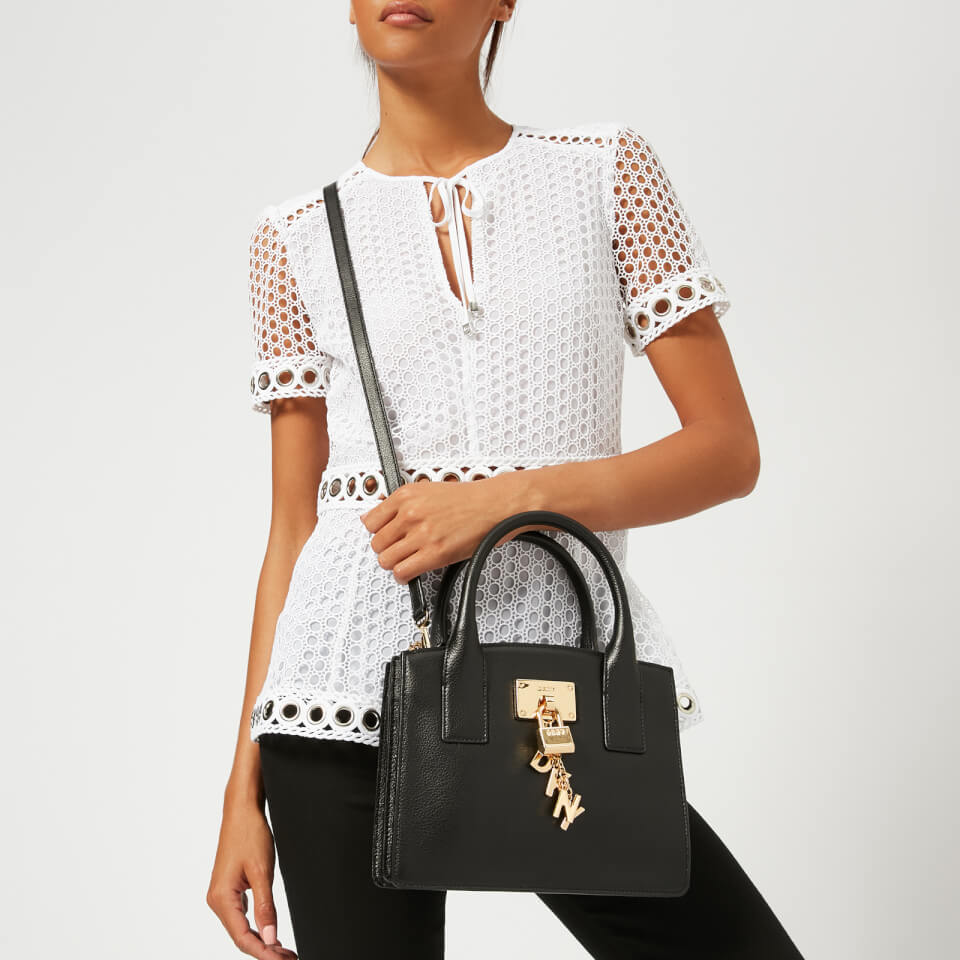 DKNY Women s Elissa Small Tote Bag Black Gold