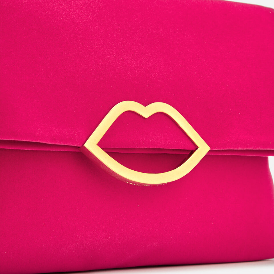 Lulu Guinness Women's Velvet Half Covered Lip Issy Bag - Hot Pink