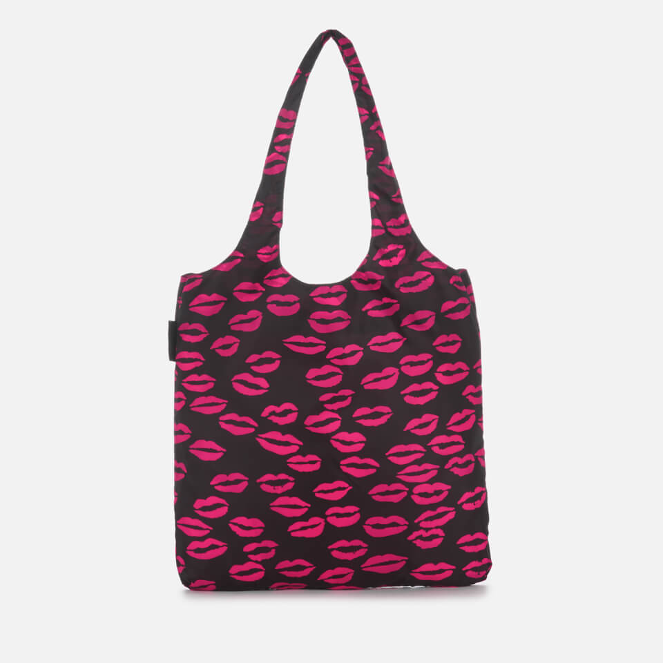 Lulu Guinness Women's Silicone Lip Foldaway Shopper Bag - Hot Pink
