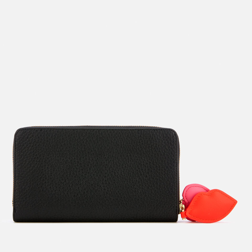 Lulu Guinness Women's Hearts and Lips Continental Wallet - Black
