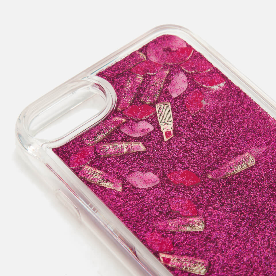 Lulu Guinness Women's Glitter Lip and Lipstick iPhone Case - Clear/Multi
