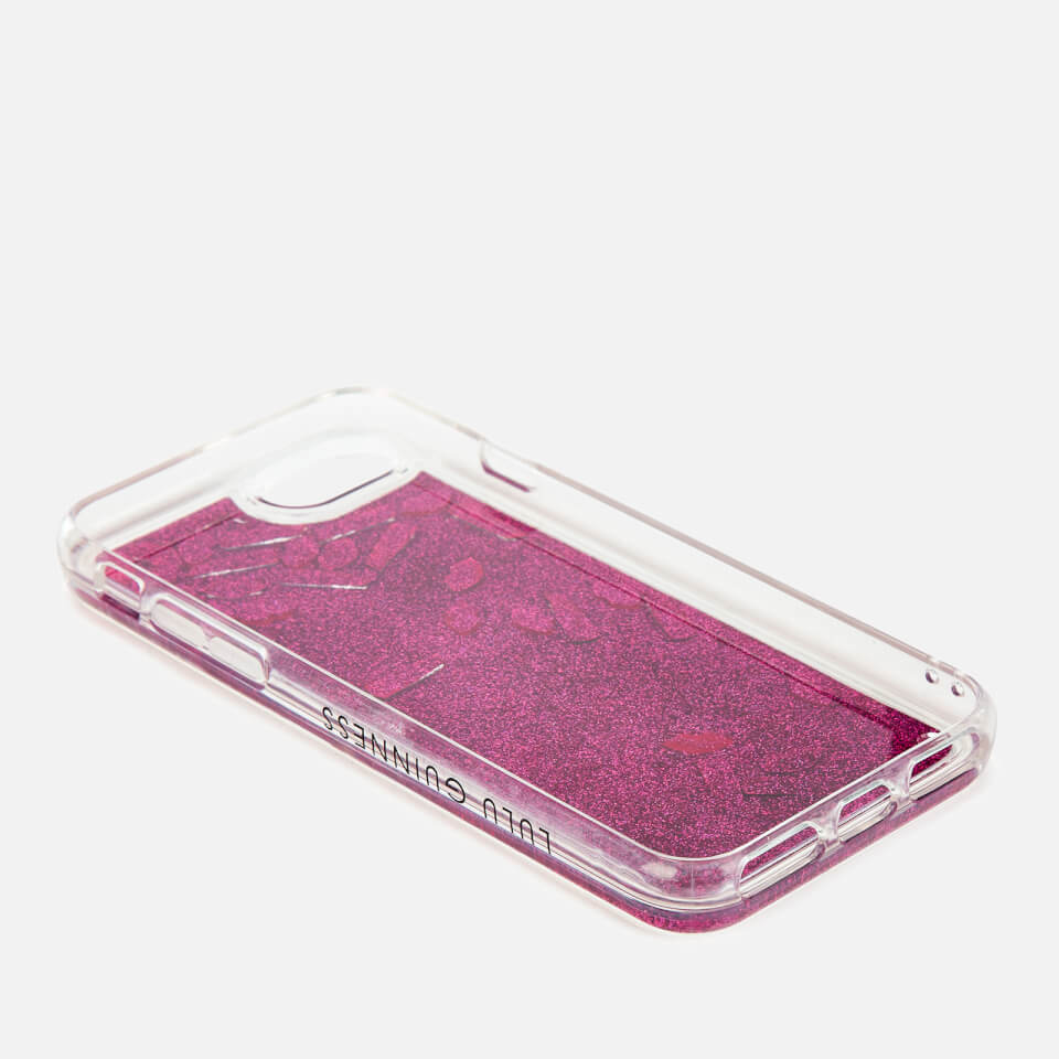 Lulu Guinness Women's Glitter Lip and Lipstick iPhone Case - Clear/Multi