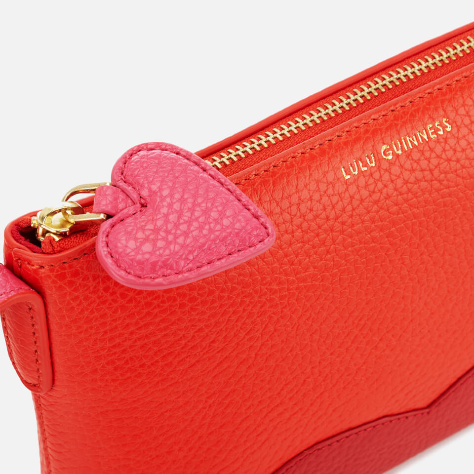 Lulu Guinness Women's Hearts and Lips Marie Cross Body Bag - Orange/Red