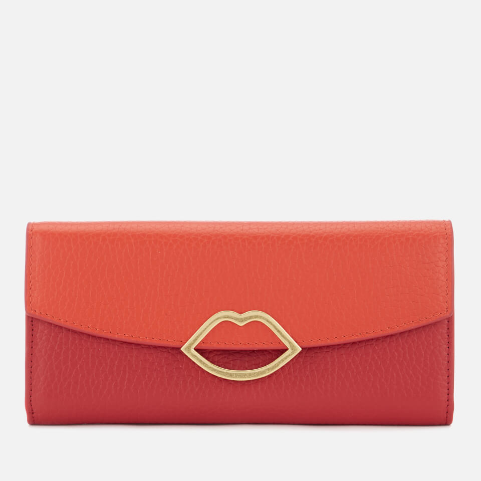 Lulu Guinness Women's Half Covered Lip Trisha Wallet - Orange/Red