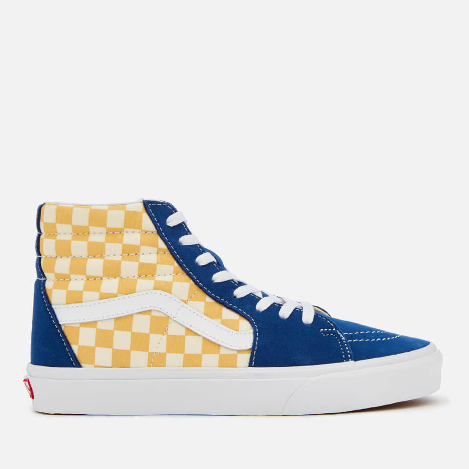 Vans sk8 hi blue checkerboard on sale