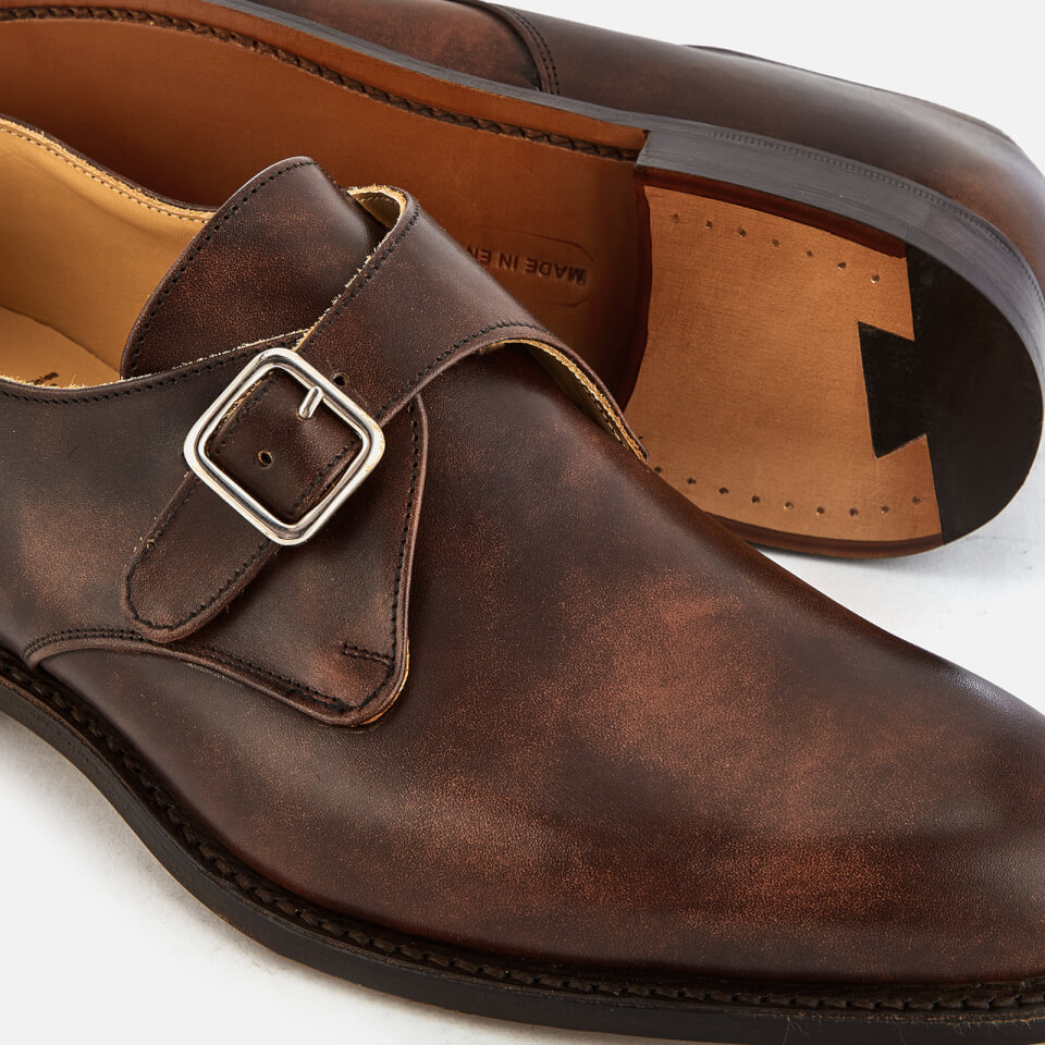 Tricker s Men s Lewiston Museum Leather Monk Shoes Dark Brown Allsole