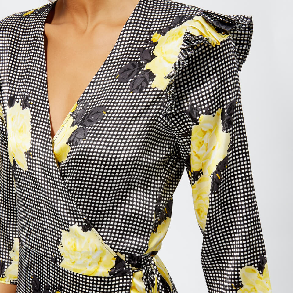 Ganni calla silk wrap dress new arrivals