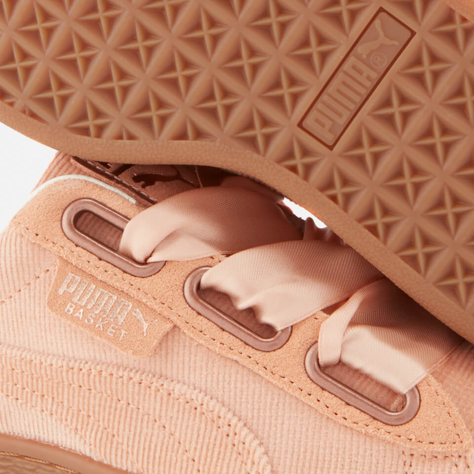 Puma Women's Basket Heart Corduroy Trainers - Dusty Coral