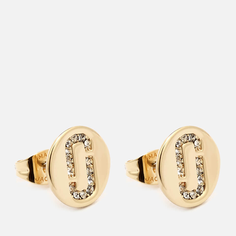 Marc Jacobs Women's Double J Pave Studs - Crystal/Gold