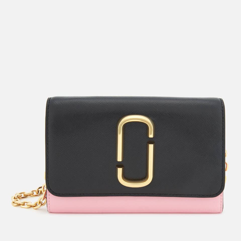 Marc Jacobs Women's Snapshot Wallet on Chain - Black/Baby Pink