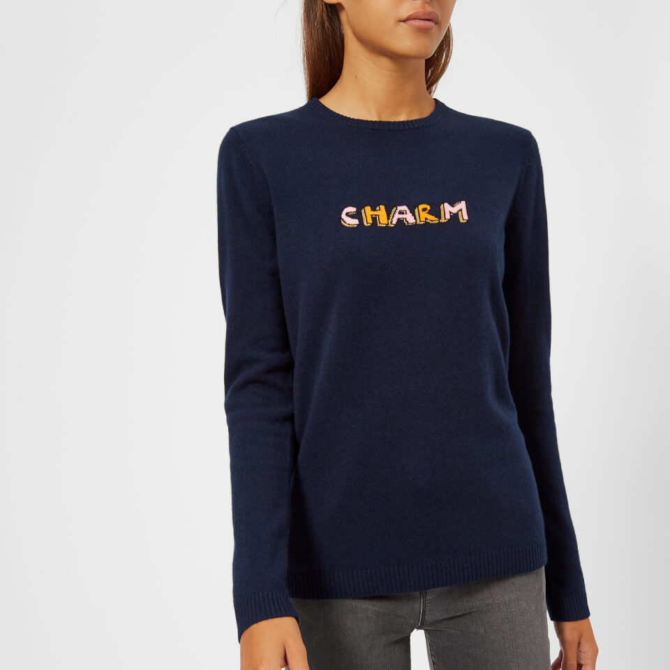 Bella Freud Women s Cashmere Charm Jumper Navy Coggles