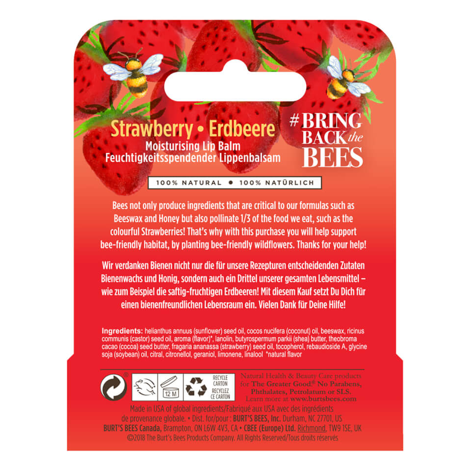 Burt's Bees Strawberry Limited Edition Bring Back the Bees Lip Balm