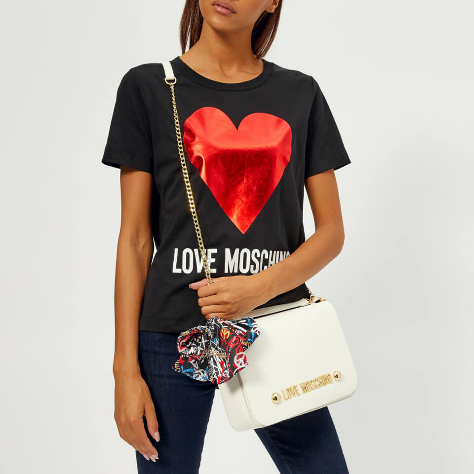 Love Moschino Women's Cross Body Bag with Scarf Bow - White