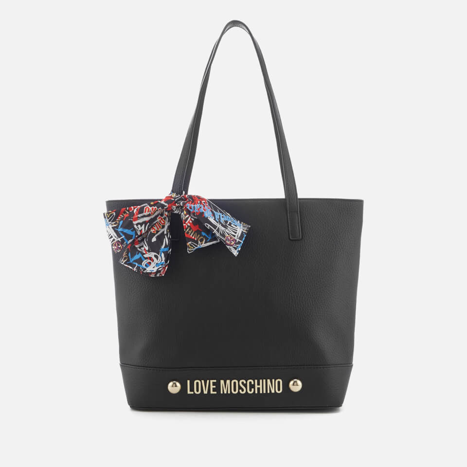 Love Moschino Women's Tote Bag with Scarf Bow - Black