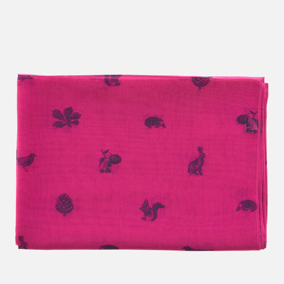 Joules Women's Wensley Etched Animals Woven Scarf - Ruby Pink