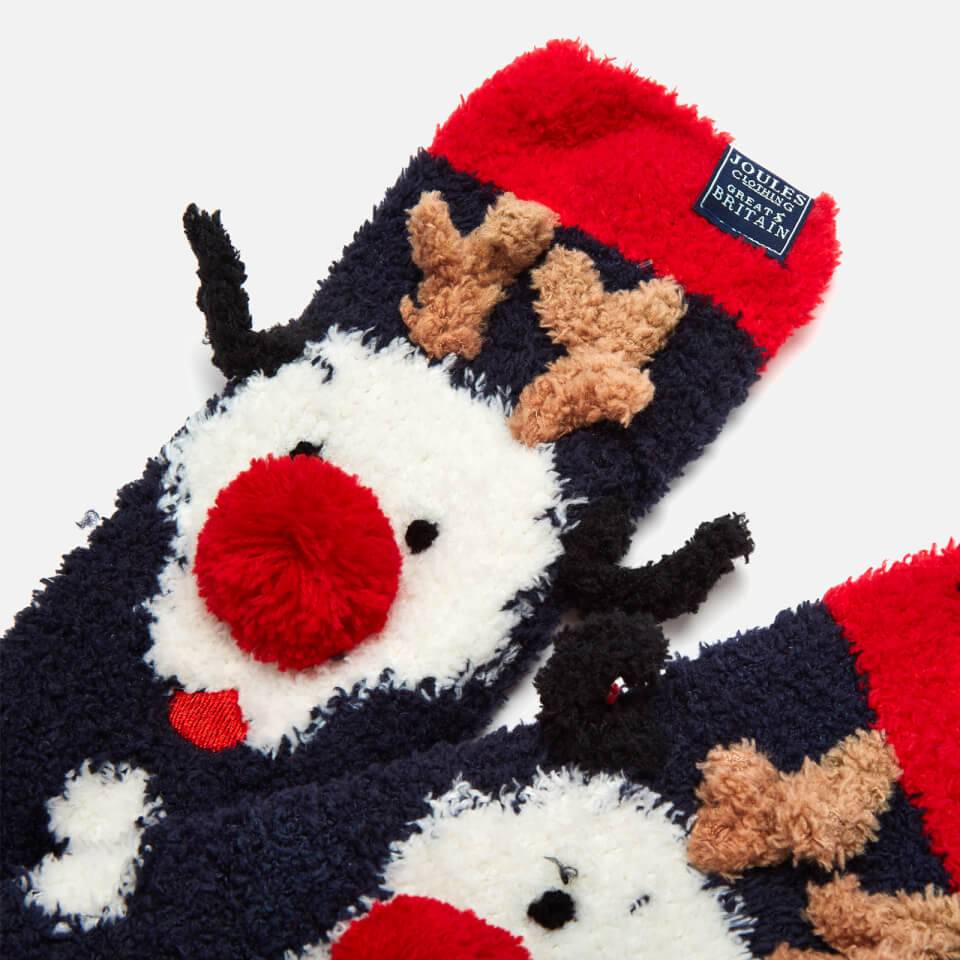 Joules Women's Festive Fluffy Character Socks - Dog