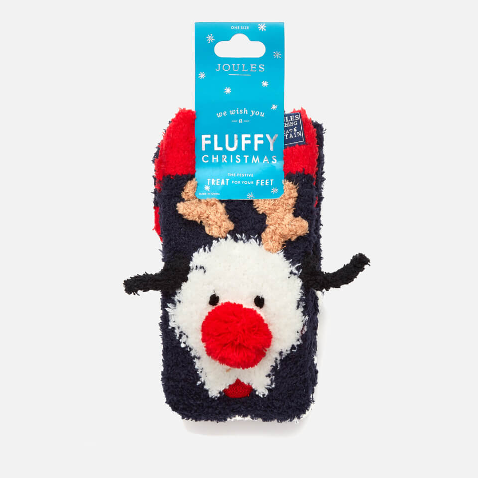Joules Women's Festive Fluffy Character Socks - Dog