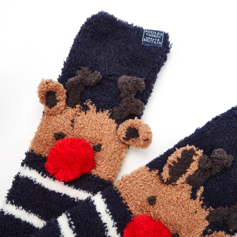 Joules Women's Festive Fluffy Character Socks - Reindeer
