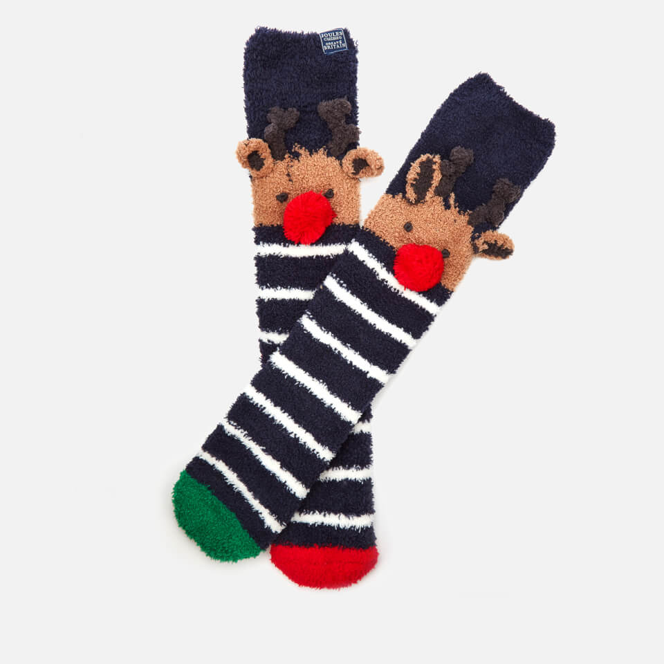 Joules Women's Festive Fluffy Character Socks - Reindeer
