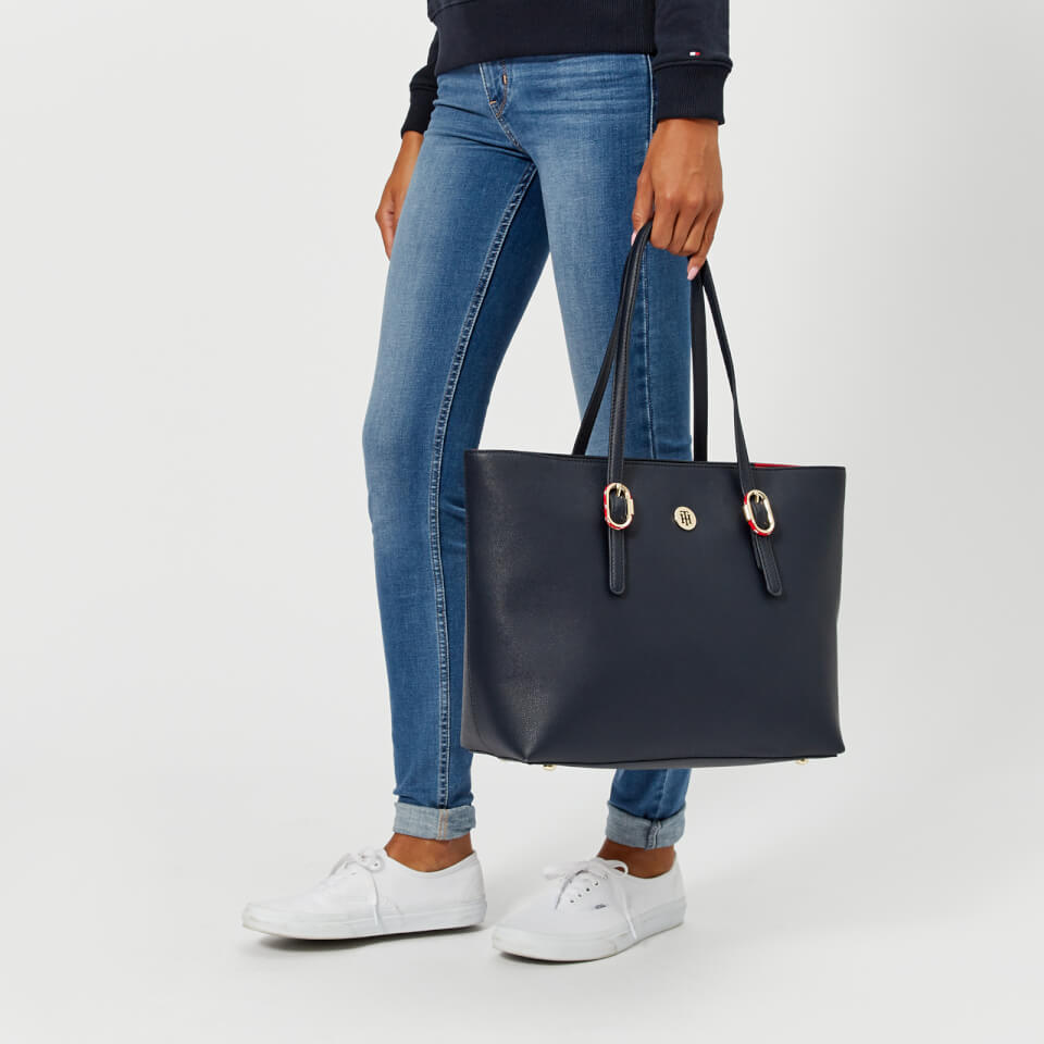 Tommy Hilfiger Women's Buckle Tote Bag - Navy